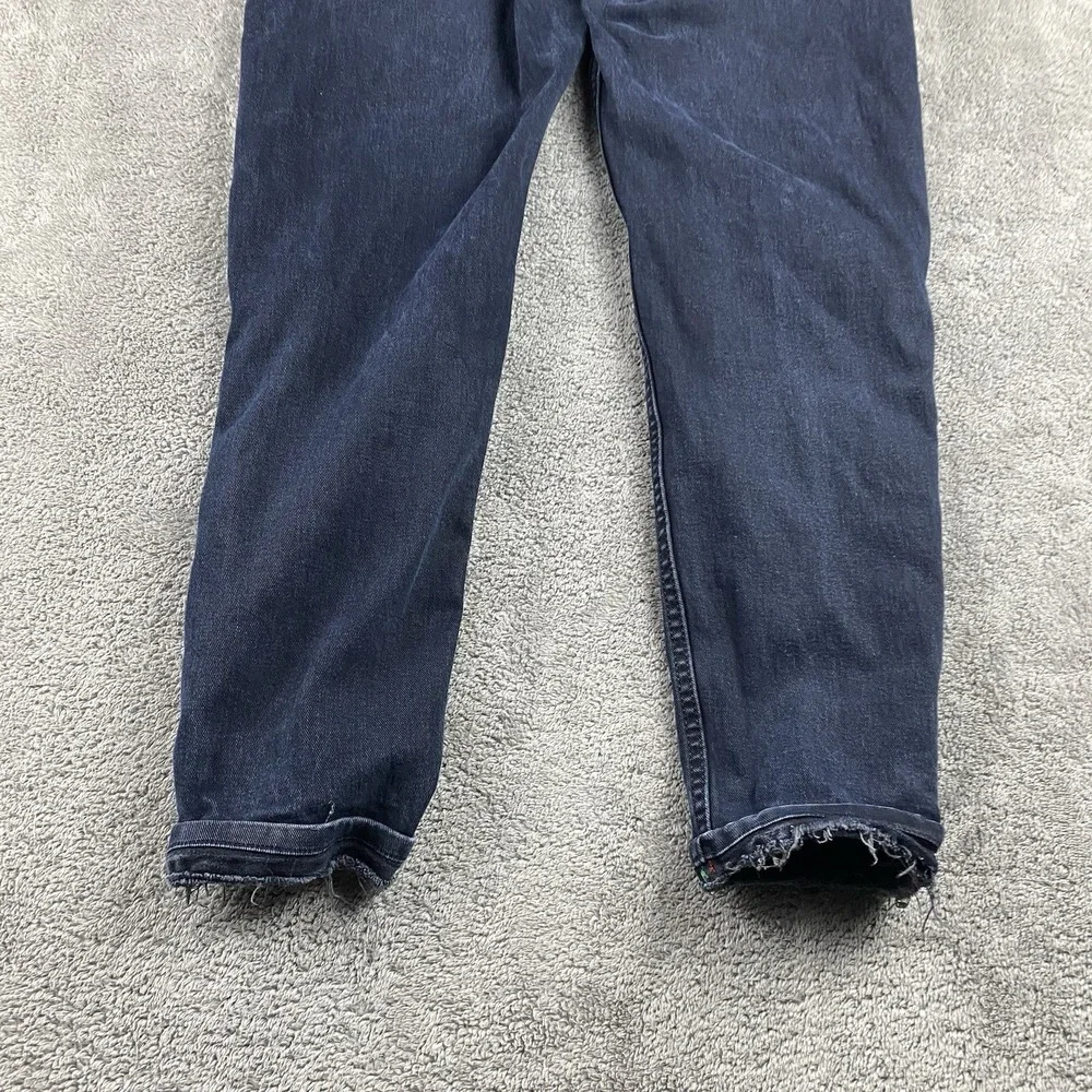 Levis Straight Leg Jeans Womens‎ W36x26 Navy Blu Dark Wash Mid Rise Cuffed